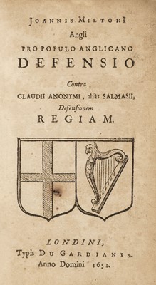 Lot 324 - Milton (John). Angli Pro populo Anglicano defensio..., 1651