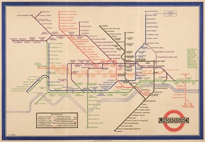 Lot 193 - London Underground. Beck (H. C.). Map of London's Underground Railways, (750M 1-33), 1933