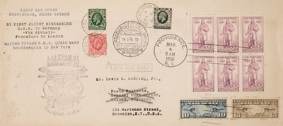 Lot 344 - Airmail Cover. Zeppelin LZ 129 Hindenburg and RMS Queen Mary, May 1936