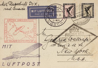 Lot 374 - Airmail Cover. Dornier Do X Flying Boat, 1930