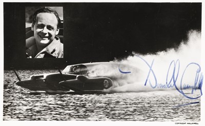 Lot 362 - Campbell (Donald, 1921-1967). Bluebird K7 on Coniston Water, signed postcard
