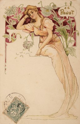 Lot 181 - Art Nouveau postcards. A group of 21 art nouveau postcards from designs by various artists