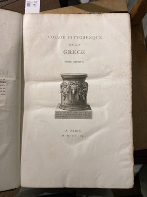 Lot 19 - (Choiseul-Gouffier, Marie). Voyage Pittoresque de la Grece, 2 vols, 1st edition, 1782-1822