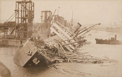 Lot 196 - Disaster postcards. A group of 29 mostly real photo postcards of various British disasters, pre-1920