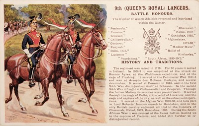 Lot 210 - Military postcards. A group of 73 military postcards, pre-1920