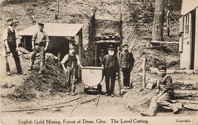 Lot 224 - Gold Mining postcards. One real photographic and one printed postcard of English gold mining