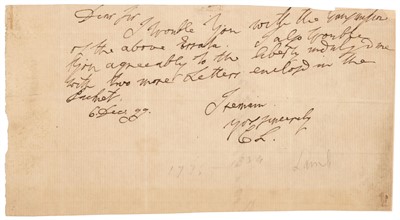 Lot 437 - Lamb (Charles, 1775-1834), English essayist, poet and antiquarian. Autograph Letter Signed