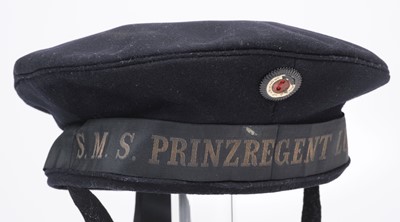Lot 278 - Imperial German Naval Cap. A WWI naval ratings cap, SMS Prinzregent Luitpold, Battle of Jutland