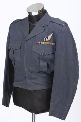 Lot 455 - RAF Uniforms. WWII uniforms including tunics, cap and battle blouse