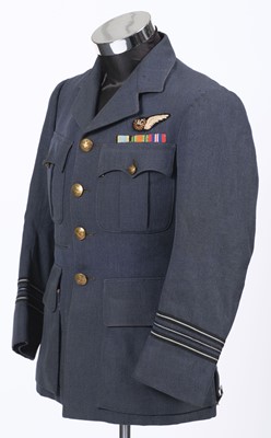 Lot 455 - RAF Uniforms. WWII uniforms including tunics, cap and battle blouse