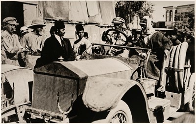 Lot 84 - Lawrence (Thomas Edward, 1888-1935). T. E. Lawrence arriving in Marjeh Square, gelatin silver print