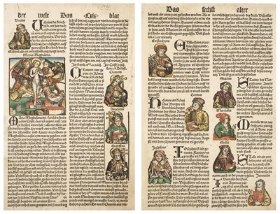 Lot 291 - Schedel (Hartman, 1440 - 1515). Printed leaves from the Nuremberg Chronicle, c. 1493