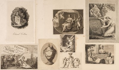 Lot 413 - British Neoclassical Bookplates. A collection of 18 Neoclassical ex-libris