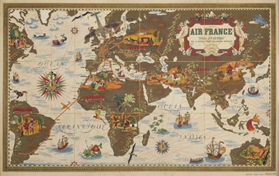Lot 235 - Air France. “Nova et Vetera”..., colour lithographic map...