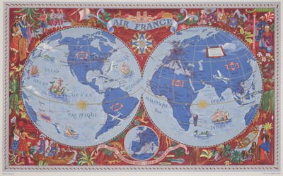 Lot 237 - Air France. Sur les Ailes d’Air France Decouverz le Monde à Votre Tour, colour lithographic poster