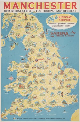 Lot 243 - Manchester. Britain’s Best Centre for Touring and Business..., colour lithographic poster