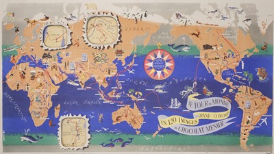 Lot 239 - Chocolat Menier. Le Tour du monde en 120 Images Grand Concours..., lithographic poster