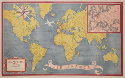Lot 236 - Air France. Réseau Aérien Postal, Paris: Perseval, 1948, colour lithographic poster