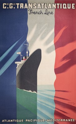 Lot 240 - French Line. Cie. Gle. Transatlantique. Atlantique-Pacifique-Méditerranée..., lithographic poster