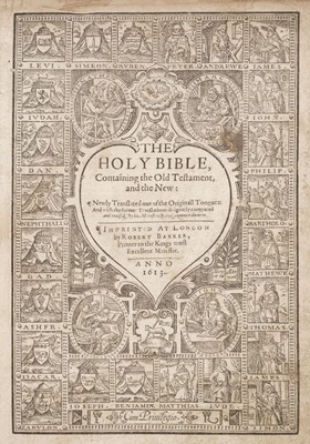 Lot 300 - Bible [English]. The Holy Bible, Containing the Old Testament, and the New, 1613/14