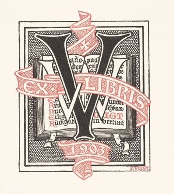 Lot 424 - Paul Voigt (1859-1924). A collection of 30 ex-libris by P. Voigt