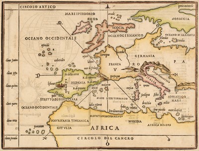 Lot 116 - Europe. Bordone (Benedetto), Untitled map of Europe, Venice [1528 - 65]