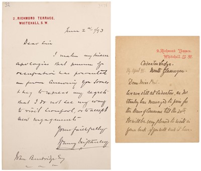 Lot 476 - Stanley (Henry Morton (1841-1904), Welsh-American explorer..., Autograph Letter Signed