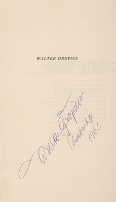 Lot 432 - Gropius (Walter, 1883-1969)...,Walter Gropius, by James Marston Fitch, 1st edition, New York