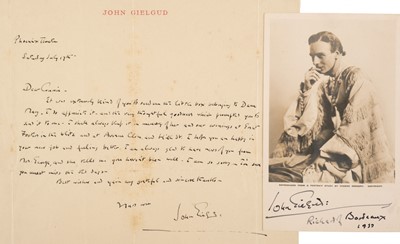 Lot 430 - Gielgud (John, 1904-2000), English actor. A good series of 10 Autograph Letters Signed