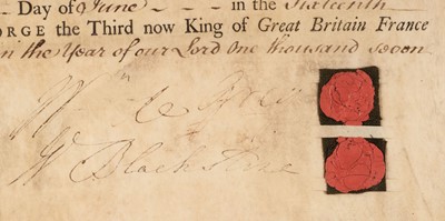 Lot 398 - Blackstone (William, 1723-1780). English jurist and politician..., A rare Ink Signature