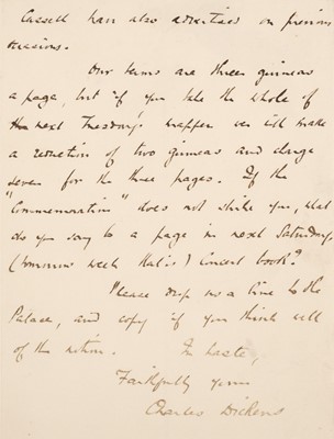 Lot 416 - Dickens Jr (Charles Culliford Boz, 1834-1896)..., Autograph Letter Signed