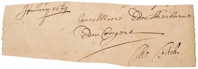 Lot 440 - Moore (Jonas, 1617-1679), English mathematician..., Rare Ink Signature