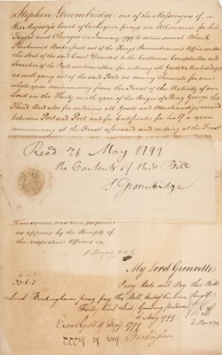 Lot 459 - Pitt (William, (the Younger) 1759-1806), British Prime Minister..., Document Signed