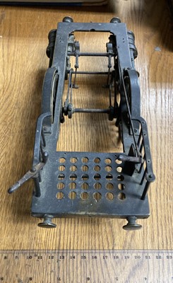 Lot 45 - Locomotive Model. A working model of the lower portion of a 2-2-2 locomotive, 19th-century
