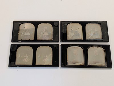 Lot 45 - Claudet (Anton François, 1797-1867). A group of 4 hand-tinted stereoscopic daguerreotypes