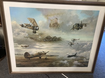 Lot 356 - Lovesey (Roderick). A tribute to Sir Thomas Sopwith, colour print and other aviation prints