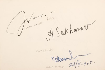 Lot 380 - Sakharov (Andrei, 1921-1980), Russian nuclear physicist..., Ink Signature