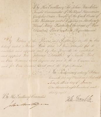 Lot 426 - Franklin (John, 1786-1847), British Royal Navy officer..., Document Signed