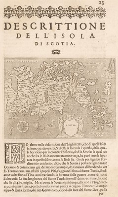 Lot 143 - Scotland. Porcacchi (Tomaso), Scotia [and] Isole Hebride et Orcade, 1572