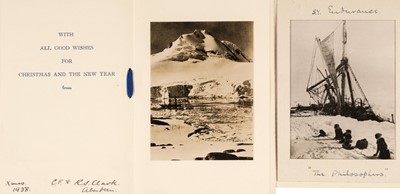 Lot 64 - Clark (Robert Selbie, 1882-1950), A group of 4 Antarctic Club Christmas cards and two related, 1930s