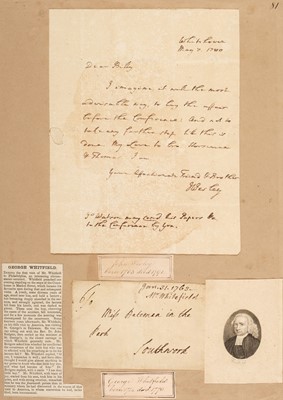 Lot 321 - Wesley (John, 1703-1791), Church of England clergyman..., Autograph Letter Signed
