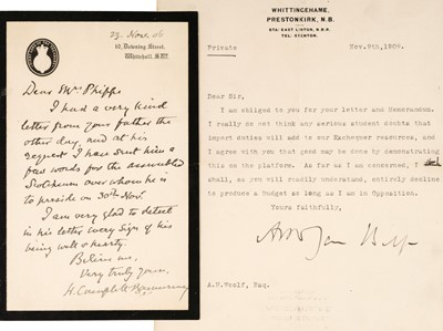 Lot 339 - Campbell-Bannerman (Henry, 1856-1908), British Prime Minister 1905-1908. Autograph Letter Signed