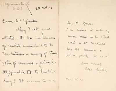 Lot 337 - British Politics. A collection of approximately 60 autographs of British politicians, 20th-century