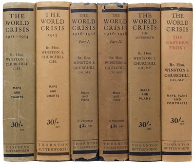 Lot 56 - Churchill (Winston S.). The World Crisis, 5 volumes bound in 6, 1st edition, 1923-31