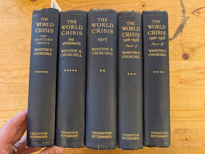 Lot 56 - Churchill (Winston S.). The World Crisis, 5 volumes bound in 6, 1st edition, 1923-31