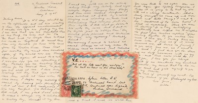 Lot 295 - VE Day. A lengthy and emotionally rapturous, first-hand account of VE Day, 8-9 May 1945