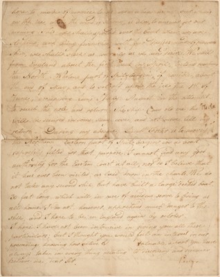 Lot 457 - Parry (William, 1790-1855). An important contemporary copy letter, 25 January 1827