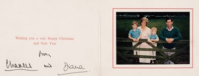 Lot 405 - Charles & Diana. Signed Christmas card, [1988], plus 3 other royalty autographs