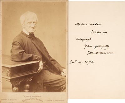 Lot 446 - Newman (John Henry, 1801-1890), English Catholic theologian..., Autograph Letter Signed