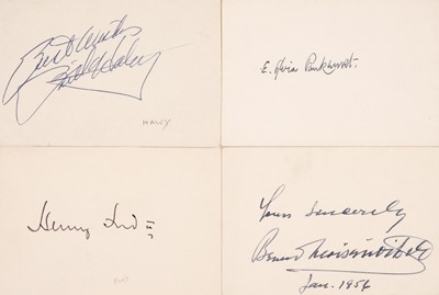 Lot 387 - Twentieth Century Autographs. A collection of 150 autographed index cards, mostly 1950 & later